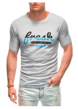T-shirt męski z nadrukiem 1968S - szary ze sklepu Edoti w kategorii T-shirty męskie - zdjęcie 173382799