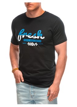 T-shirt męski z nadrukiem 1968S - czarny ze sklepu Edoti w kategorii T-shirty męskie - zdjęcie 173382808