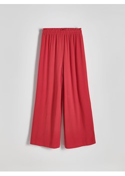 Reserved - Kuloty z wiskozą i lnem - czerwony ze sklepu Reserved w kategorii Spodnie damskie - zdjęcie 173383329