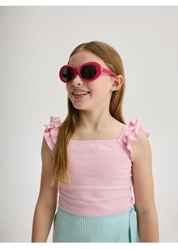 Reserved - Top z falbankami - różowy ze sklepu Reserved w kategorii Bluzki dziewczęce - zdjęcie 173383458