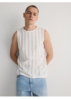 Reserved - T-shirt bez rękawów - złamana biel ze sklepu Reserved w kategorii T-shirty męskie - zdjęcie 173383489