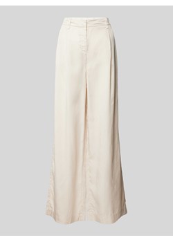 Spodnie materiałowe z szeroką nogawką i zakładkami w pasie ze sklepu Peek&Cloppenburg  w kategorii Spodnie damskie - zdjęcie 173384055