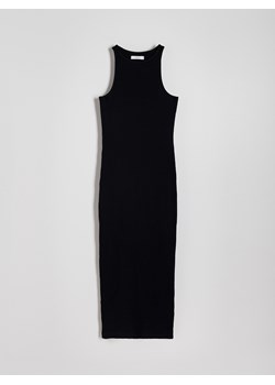 Reserved - Sukienka maxi z bawełnianej dzianiny - czarny ze sklepu Reserved w kategorii Sukienki - zdjęcie 173385369