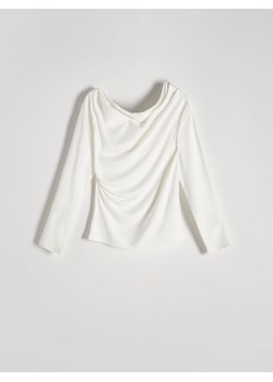Reserved - Bluzka z modalem - złamana biel ze sklepu Reserved w kategorii Bluzki damskie - zdjęcie 173385515
