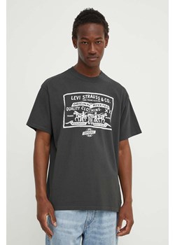 Levi&apos;s t-shirt bawełniany męski kolor szary z nadrukiem 87373 ze sklepu ANSWEAR.com w kategorii T-shirty męskie - zdjęcie 173386428