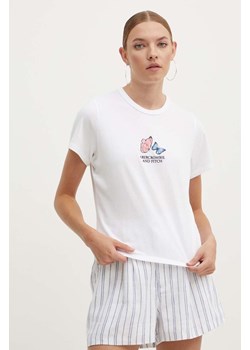 Abercrombie &amp; Fitch t-shirt bawełniany damski kolor biały ze sklepu ANSWEAR.com w kategorii Bluzki damskie - zdjęcie 173386588