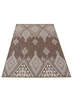Brązowy dywan dwustronny w stylu boho T7-F36 ze sklepu Edinos.pl w kategorii Dywany - zdjęcie 173386915