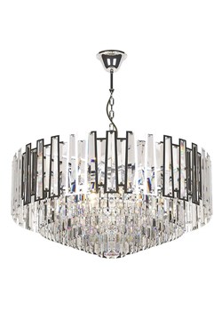 Srebrny duży żyrandol w stylu glamour - S877-Anita ze sklepu Edinos.pl w kategorii Lampy wiszące - zdjęcie 173387108