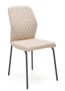 Beżowe pikowane krzesło tapicerowane - Rimo ze sklepu Edinos.pl w kategorii Krzesła - zdjęcie 173387117