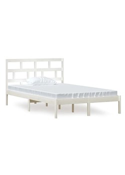 Białe dwuosobowe łóżko drewniane 140x200 - Bente 5X ze sklepu Edinos.pl w kategorii Łóżka i materace - zdjęcie 173387498
