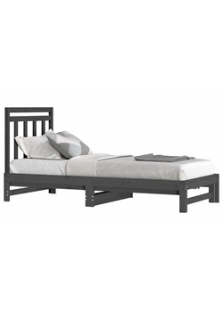 Szare rozsuwane łóżko sosnowe 2x(90x200) cm - Mindy ze sklepu Edinos.pl w kategorii Łóżka i materace - zdjęcie 173387545