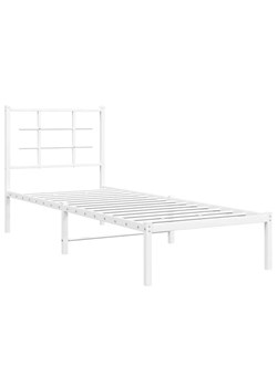 Białe metalowe łóżko jednoosobowe 90x200 cm - Sevelzo ze sklepu Edinos.pl w kategorii Łóżka i materace - zdjęcie 173387645