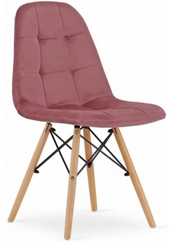 Komplet 4 welurowych krzeseł tapicerowanych ciemny róż - Zipro ze sklepu Edinos.pl w kategorii Krzesła - zdjęcie 173387718