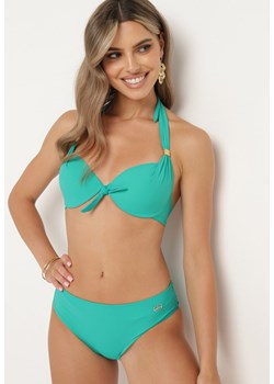 Zielone Bikini Dwuczęściowe Stanik Wiązany na Szyi Majtki Typu Figi Uvadia ze sklepu Born2be Odzież w kategorii Stroje kąpielowe - zdjęcie 173388067