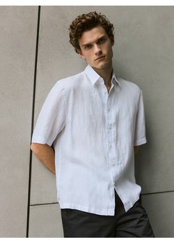 Reserved - Lniana koszula oversize - biały ze sklepu Reserved w kategorii Koszule męskie - zdjęcie 173389585