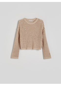 Reserved - Ażurowy sweter - beżowy ze sklepu Reserved w kategorii Swetry damskie - zdjęcie 173389707