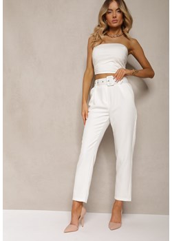 Białe Spodnie Vikiania ze sklepu Renee odzież w kategorii Spodnie damskie - zdjęcie 173390789
