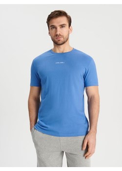 Sinsay - Koszulka z nadrukiem - niebieski ze sklepu Sinsay w kategorii T-shirty męskie - zdjęcie 173391115