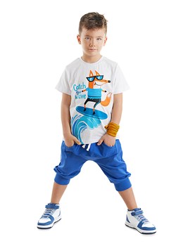 Denokids 2-częściowy zestaw &quot;Surfer Fox&quot; w kolorze biało-niebieskim ze sklepu Limango Polska w kategorii T-shirty chłopięce - zdjęcie 173394806