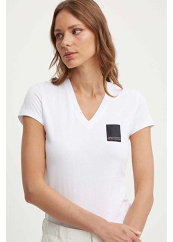 Armani Exchange t-shirt bawełniany damski kolor biały ze sklepu ANSWEAR.com w kategorii Bluzki damskie - zdjęcie 173395795
