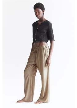 H & M - Spodnie z domieszką lnu - Brązowy ze sklepu H&M w kategorii Spodnie damskie - zdjęcie 173396389