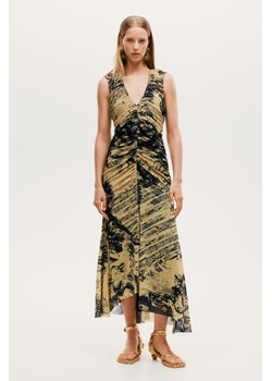 H & M - Wzorzysta sukienka z siateczki - Żółty ze sklepu H&M w kategorii Sukienki - zdjęcie 173396459