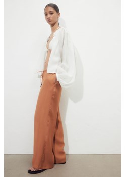 H & M - Szerokie spodnie bez zapięcia - Pomarańczowy ze sklepu H&M w kategorii Spodnie damskie - zdjęcie 173396519