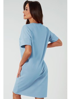 Tunika damska z krótkim rękawem niebieska Stella, Kolor niebieski, Rozmiar M, Italian Fashion ze sklepu Intymna w kategorii Koszule nocne - zdjęcie 173398178