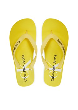 Japonki Calvin Klein Jeans Beach Sandal Monogram Tpu YM0YM00838 Żółty ze sklepu eobuwie.pl w kategorii Klapki męskie - zdjęcie 173399518