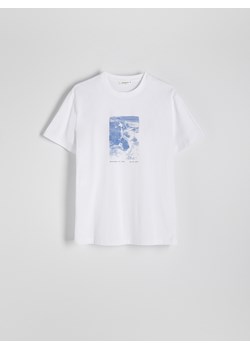 Reserved - T-shirt regular z nadrukiem - biały ze sklepu Reserved w kategorii T-shirty męskie - zdjęcie 173401096
