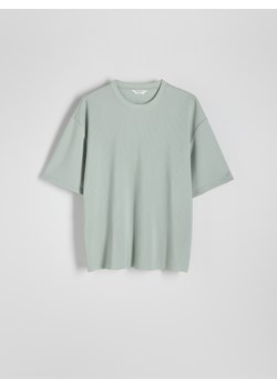 Reserved - Strukturalny t-shirt relaxed fit - jasnozielony ze sklepu Reserved w kategorii T-shirty męskie - zdjęcie 173401168