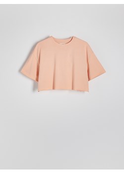 Reserved - Krótki t-shirt - jasnopomarańczowy ze sklepu Reserved w kategorii Bluzki damskie - zdjęcie 173401716