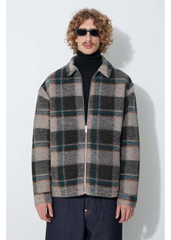 Filling Pieces kurtka z domieszką wełny Flannel kolor szary przejściowa 60622209927 ze sklepu PRM w kategorii Kurtki męskie - zdjęcie 173407718