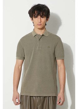 Lacoste polo bawełniane kolor zielony gładki PH3450 S0I ze sklepu PRM w kategorii T-shirty męskie - zdjęcie 173408286