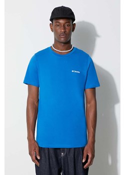 Columbia t-shirt bawełniany Rapid Ridge Back Graphic kolor granatowy z nadrukiem ze sklepu PRM w kategorii T-shirty męskie - zdjęcie 173408636