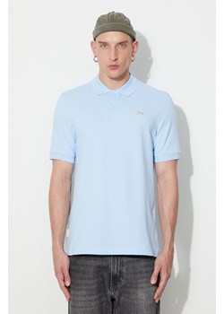 Lacoste polo bawełniane kolor niebieski ze sklepu PRM w kategorii T-shirty męskie - zdjęcie 173408658
