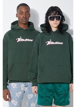 Butter Goods bluza kolor zielony z kapturem z nadrukiem BGQ1241802 ze sklepu PRM w kategorii Bluzy męskie - zdjęcie 173408919