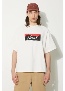 Nanga t-shirt Eco Hybrid Box Logo Loose Fit Tee męski kolor biały z nadrukiem NW2311.1G209 ze sklepu PRM w kategorii T-shirty męskie - zdjęcie 173409497