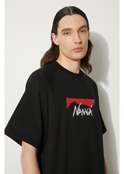 Nanga t-shirt Eco Hybrid Box Logo Loose Fit Tee męski kolor czarny z nadrukiem NW2311.1G209 ze sklepu PRM w kategorii T-shirty męskie - zdjęcie 173409499