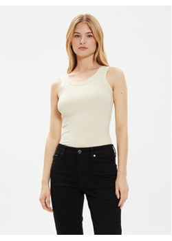 Calvin Klein Top K20K207190 Beżowy Slim Fit ze sklepu MODIVO w kategorii Bluzki damskie - zdjęcie 173410418