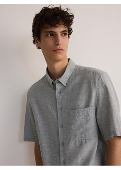 Reserved - Koszula regular z lnem - jasnozielony ze sklepu Reserved w kategorii Koszule męskie - zdjęcie 173411886