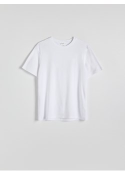 Reserved - T-shirt regular z tkaniny bamusowej - biały ze sklepu Reserved w kategorii T-shirty męskie - zdjęcie 173412335