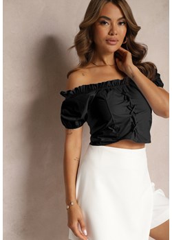Czarna Hiszpanka Bluzka z Krótkim Rękawem Viknina ze sklepu Renee odzież w kategorii Bluzki damskie - zdjęcie 173413139