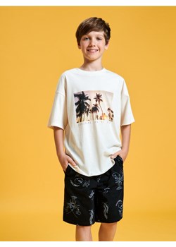 Sinsay - Koszulka z nadrukiem - kremowy ze sklepu Sinsay w kategorii T-shirty chłopięce - zdjęcie 173418617