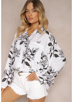 Biała Koszula z Wiskozy Ozdobiona Kieszonką Finamla ze sklepu Renee odzież w kategorii Koszule damskie - zdjęcie 173420289