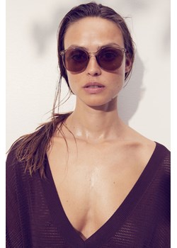 H & M - Okrągłe okulary przeciwsłoneczne - Szary ze sklepu H&M w kategorii Okulary przeciwsłoneczne damskie - zdjęcie 173421328
