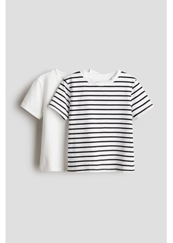 H & M - T-shirt 2-pak - Biały ze sklepu H&M w kategorii Bluzki dziewczęce - zdjęcie 173421338
