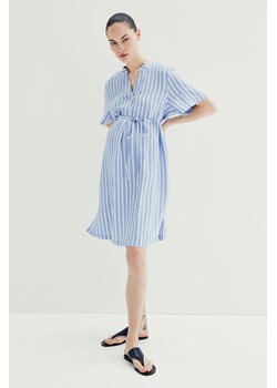 H & M - MAMA Tunikowa sukienka z domieszką lnu - Niebieski ze sklepu H&M w kategorii Sukienki - zdjęcie 173421347