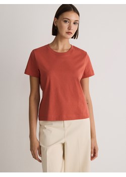 Reserved - T-shirt z bawełnianej tkaniny - miedziany ze sklepu Reserved w kategorii Bluzki damskie - zdjęcie 173422136