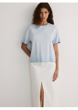 Reserved - Bawełniany t-shirt - jasnoniebieski ze sklepu Reserved w kategorii Bluzki damskie - zdjęcie 173422346
